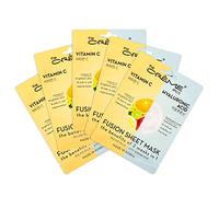 The Crème Shop - Vitamin C & Hyaluronic Acid Fusion Full Face Masks, Korean Facial Skin Care and Moisturiser - Hydrating, Blackhead Remover, Scar Cream Natural Beauty Essence - 5 Sheets Set