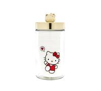 The Crème Shop x Hello Kitty Chic Reusable Glass Jar with Premium Soft Cotton Pads: Gentle Absorbent Ideal for Makeup Removal Skincare Routine Sensitive Skin (Reusable Jar + Premium Cotton Pads)