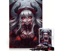 The Crimson-Eyed Demon Girl 1000 Piece Jigsaw Puzzles for Adults Jigsaw Thought Toy Indoor Fun Accurate Edge Art Collectible (38x52cm)