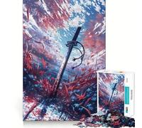 The Crimson Shore Katana 1000 Pieces Jigsaw Puzzles for Teenagers Cognitive Toy Gentle Leisure Pattern Assembly Fine Art Piece (38x52cm)