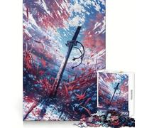 The Crimson Shore Katana Jigsaw Puzzle for Teenagers 1000 Pieces Enhance Recall Quiet Fun Exact Edge Artistic Gift (38x26cm)