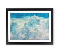 The Crisp Clouds Painting Modern Art Framed Print | A3 Black Framed Wall Art | Ready to Hang | Modern Landscape Picture | Living Room Bedroom Lounge Office
