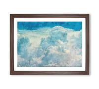 The Crisp Clouds Painting Modern Art Framed Print | A3 Walnut Framed Wall Art | Ready to Hang | Modern Landscape Picture | Living Room Bedroom Lounge Office