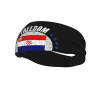 The Croatia Flag and Freedom Headbands Men Women Non Slip Wicking Sports Sweatband for Gym Basketball Yoga Hairbands