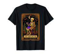 The Crocheter Tarot Card Halloween Skeleton Crochet Lover T-Shirt