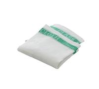 The Crockery Barn Large Linen Union Tea Towel with Green Detail 50x75cm