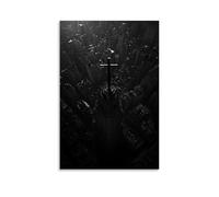The Cross Atop A Silent Cathedral Casts A Shadow over The City, Reaching Further Than Any Tower. Artistic Wall Mural Modern Hanging Decor Poster12x18inch(30x45cm)