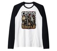 The Cross is My Shield Christian Warrior Design Armor of God Raglan Baseball Tee
