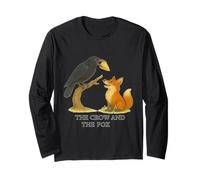 The Crow and The Fox Aesop’s Fable on Flattery and Cunning Long Sleeve T-Shirt