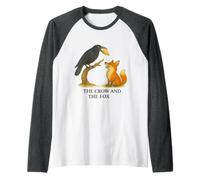 The Crow and The Fox Aesop’s Fable on Flattery and Cunning Raglan Baseball Tee