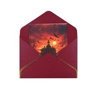 The Crow At The Entrance Of The Castle Pearlescent Paper Exquisite Greeting Card â€“ Premium Folding Design With Gold Piping, The Perfect Choice For Holiday, Birthday, And Wedding Wishes.