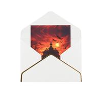 The Crow At The Entrance Of The Castle Pearlescent Paper Exquisite Greeting Card â€“ Premium Folding Design With Gold Piping, The Perfect Choice For Holiday, Birthday, And Wedding Wishes.