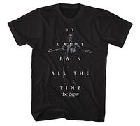 The Crow Movie Logo It Can't Rain All The Time Mens Black Short Sleeve T Shirt Vintage Style Graphic Tees, Black, XL