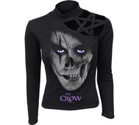 Spiral - CROW - SKULL FACE Female Black Long Sleeve Tops Ex Large - - V778z