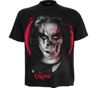THE CROW - SKULL FACE - Front Print T-Shirt Black Spiral Black L