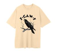 The Crow T Shirt, Soft Short Sleeve Tee for Casual Summer Wear, Sarcastic Humor T-Shirt, Halloween Short Sleeve Shirts Khaki
