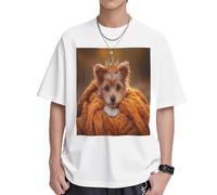 The Crown Dog in The Scarf Mens T-Shirts & Womens T-Shirts, White and Black Graphic Tees for Men and Women, Soft and Breathable