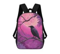 The Crows And Purple Moon Classic 17Inch Backpack Travel Daypack Laptop with Side Pockets for Men Women