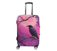 The Crows and Purple Moon Luggage Case Cover Protective Suitcase Covers Anti Scratch Baggage Washable Fits 19-32 Inch S