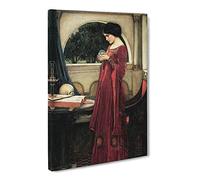 The Crystal Ball By John William Waterhouse Canvas Print | Gallery Wrapped 30mm Frame Wall Art | 30x20 inches | Ready to Hang | Classic Picture | Living Room Bedroom Lounge Office