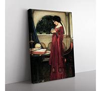 The Crystal Ball By John William Waterhouse Classic Painting Canvas Wall Art Print Ready to Hang, Framed Picture for Living Room Bedroom Home Office Décor, 60x40 cm (24x16 Inch)