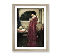 The Crystal Ball By John William Waterhouse Classic Painting Framed Wall Art Print, Ready to Hang Picture for Living Room Bedroom Home Office Décor, Oak A2 (64 x 46 cm)