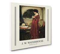 The Crystal Ball By John William Waterhouse Exhibition Museum Classic Painting Canvas Wall Art Print Ready to Hang, Framed Picture for Living Room Bedroom Home Office Décor, 20x20 Inch (50x50 cm)