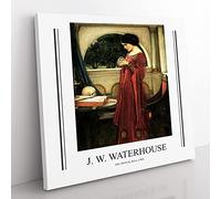 The Crystal Ball By John William Waterhouse Exhibition Museum Classic Painting Canvas Wall Art Print Ready to Hang, Framed Picture for Living Room Bedroom Home Office Décor, 50x50 cm (20x20 Inch)