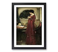 The Crystal Ball by John William Waterhouse Framed Wall Art Print A2 Black