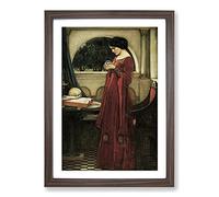 The Crystal Ball by John William Waterhouse Framed Wall Art Print A2 Walnut