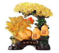 The Crystal Tree Citrine Tree Lucky Cabbage Gourd Ornaments Crystal Bonsai Gem Tree Decorative Gift Home Living Room Wealth Artwork 13.7 Inch Crystal Trees(Large)