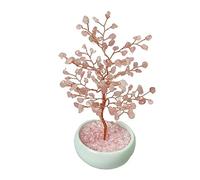 The Crystal Tree Handmade Decorations Natural Pink Crystal Lucky Tree Peach Tree Gift Desktop DIY Small Ornaments Crystal Trees
