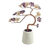 The Crystal Tree Handmade Natural Horse Powder Crystal Amethyst Tree Lucky Tree Copper Pine Living Room Porch Decoration Ornaments Crystal Trees