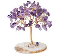 The Crystal Tree Mini Crystal Tree Money Tree Hand-Made Feng Shui Tree Gemstone Bonsai Tree Wealth Good Luck Ornaments Table Decoration Crystal Trees(Amethyst)