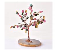 The Crystal Tree Natural Crystal Tree Amethyst Aquamarine Handmade Lucky Tree Decoration Agate Slices Stone Mineral Ornaments Decoration Crystal Trees