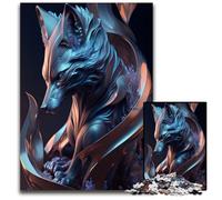 The Crystal Wolf Ghostly 1000Pieces Puzzle Gifts Impossible Jigsaw Puzzles for Adults Perfect for TeenagersCollectors Ideal Home DecorTravel Gift 1000 PCS(38x26cm)