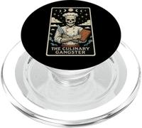 The Culinary Gangster Chef Cook Cooking Skeleton Tarot Card PopSockets PopGrip for MagSafe