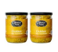 The Cultured Food Company - Golden Sauerkraut 400g Jar x 2-100% Natural Ingredients- Raw & Unpasteurised - Probiotic Rich - Traditionally Fermented Cabbage- Handmade - No Preservatives -Vegan