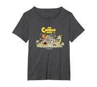 The Cuphead Show! Boss Fight Graphic Tee T-Shirt, Women's Plus, Dark Heather Grey, 2X