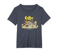 The Cuphead Show! Boss Fight Graphic Tee T-Shirt, Women's Plus, Heather Blue, 2X