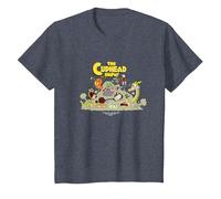The Cuphead Show! Boss Fight Graphic Tee T-Shirt, Youth, Heather Blue, Small