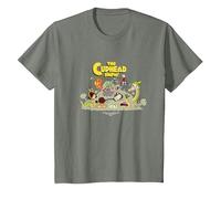 The Cuphead Show! Boss Fight Graphic Tee T-Shirt, Youth, Olive Heather, Large