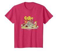 The Cuphead Show! Boss Fight Graphic Tee T-Shirt, Youth, Red Heather, 4T
