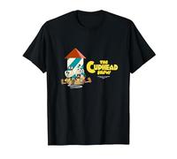 The Cuphead Show! Cuphead and Mugman Rocket tee T-Shirt, Men, Black, Medium