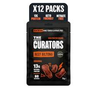 The Curators, Original Beef Biltong (12 X 25g pack), Nitrate Free, High Protein, Zero Carb, Low Calorie, Gluten Free, Prime Cuts of British & Irish Grass Fed Beef, Keto & GLP Friendly Savoury Snack