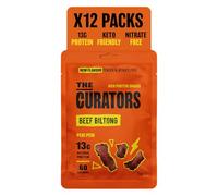 The Curators, Peri Peri Beef Biltong (12 X 25g pack), Nitrate Free, High Protein, Zero Carb, Low Calorie, Gluten Free, Prime Cuts of British & Irish Grass Fed Beef