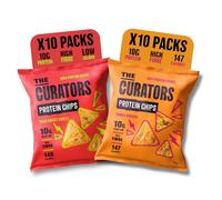 THE CURATORS Protein Chips, Tangy Cheese & Thai Sweet Chilli, 35g (20 Packs), 10g Protein, High Fibre, 147 Calories, Gluten Free, Veggie, Lentil & Soy Crisps.