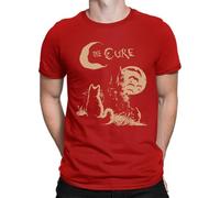 The Cure Cat Moon Lover 90s Men's T-Shirt, red, 3XL