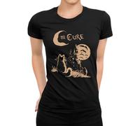 The Cure Cat Moon Lover 90s Women's T-Shirt, black, M