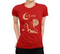 The Cure Cat Moon Lover 90s Women's T-Shirt, red, L